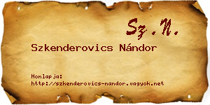 Szkenderovics Nándor névjegykártya