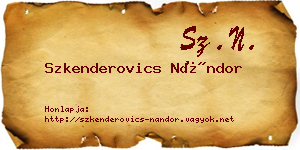 Szkenderovics Nándor névjegykártya